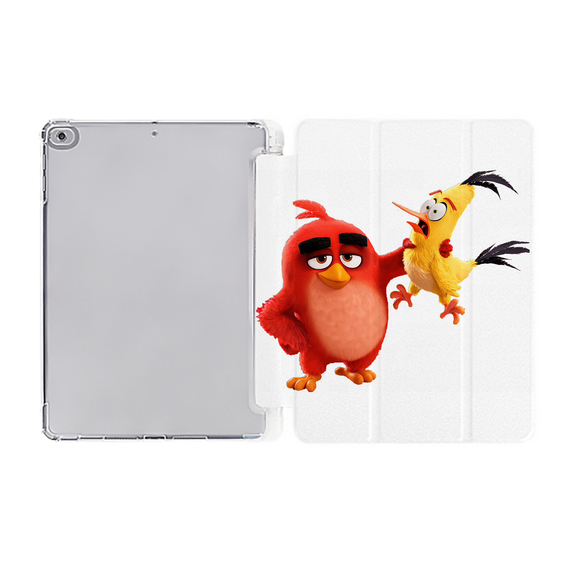 （画像用） Angry Birds アングリーバード IPad ケース ペン収納付き 三つ折りスタンド PUレザー×シリコン 対応機種9.5/10.5/10.9インチ